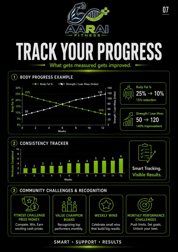 AARAI Fitness progress tracking visual